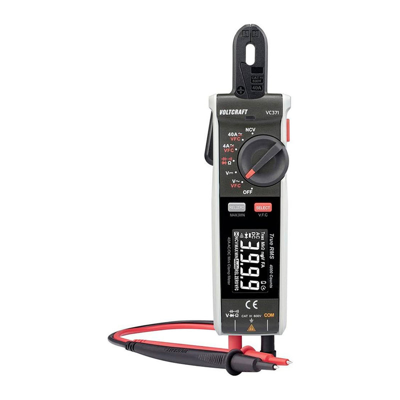 Pinza Amperimétrica Digital Voltcraft VC-371 True RMS (CAT III 600V, 40A)