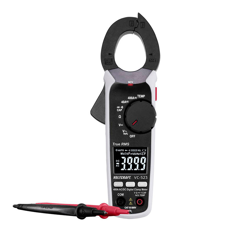 Pinza Amperimétrica Digital Voltcraft VC-523 True RMS (CAT III 600V, 400A)