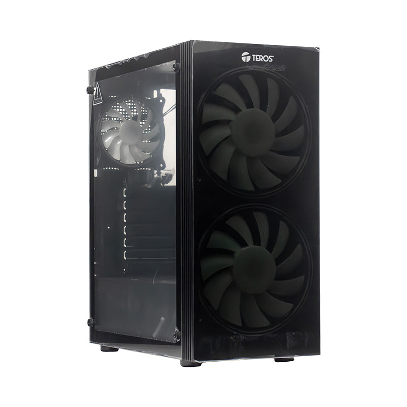 Case Gamer Teros TE-1333G Mid Tower sin Fuente (Vidrio Templado, 6 Fans) Negro
