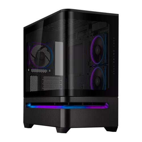 Case Gamer ASUS Prime AP202 ARGB Micro-ATX (Vidrio Curvo, USB-C) Negro