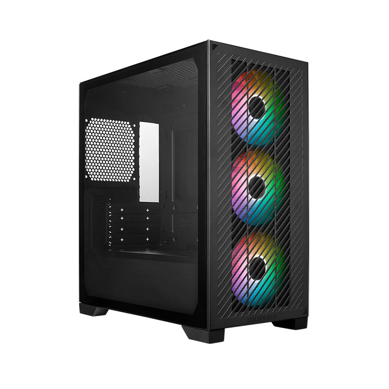 Case Cooler Master Elite 301 Mini Tower (mesh, 3 ventiladores ARGB, USB-C, negro)