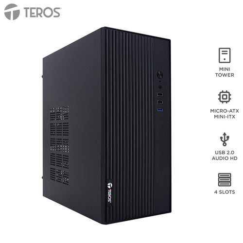 Case Teros TE-1035S Mini Tower Micro-ATX con Fuente 250W (USB 3.0) Negro