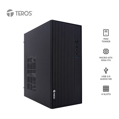 Case Teros TE-1035S Mini Tower Micro-ATX con Fuente 250W (USB 3.0) Negro