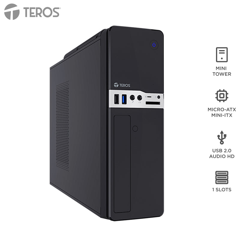 Case Slim Teros TE-1032S con Fuente 250W SFX (USB 3.2) Negro
