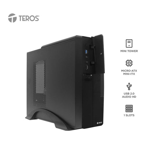 Case Slim Teros TE-1039S con Fuente 250W SFX (USB 3.2) Negro