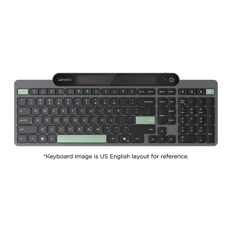 Teclado Inalámbrico Lenovo Autorrecargable por Luz Ambiental (Bluetooth 5.1, español LA)
