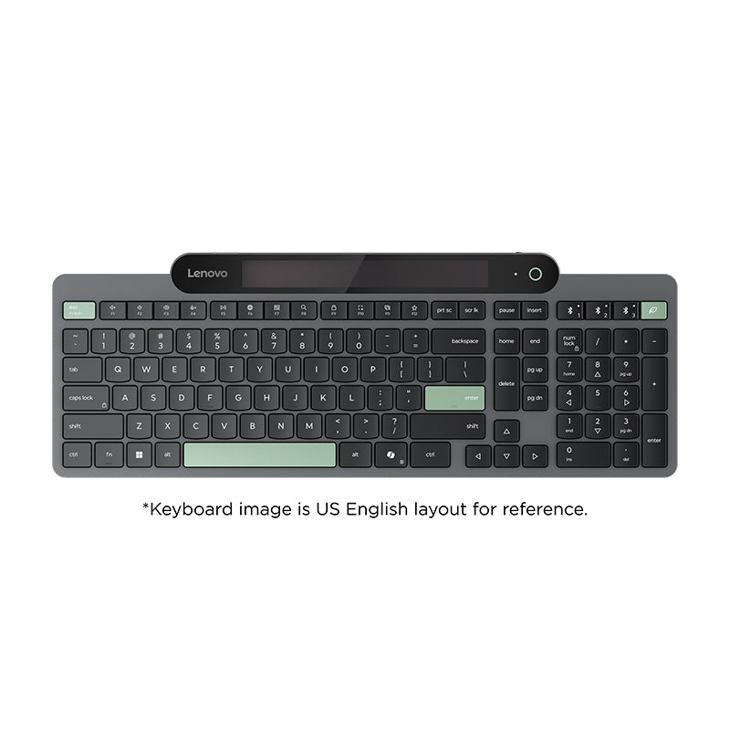Teclado Inalámbrico Lenovo Autorrecargable por Luz Ambiental (Bluetooth 5.1, español LA)