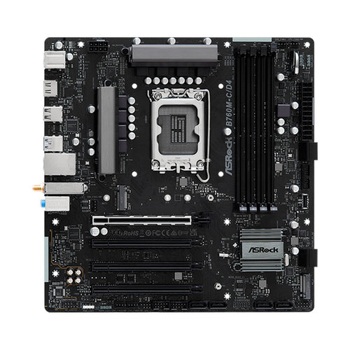 Placa Madre ASRock B760M-C/D4 (Intel B760, LGA1700, DDR4, mATX)