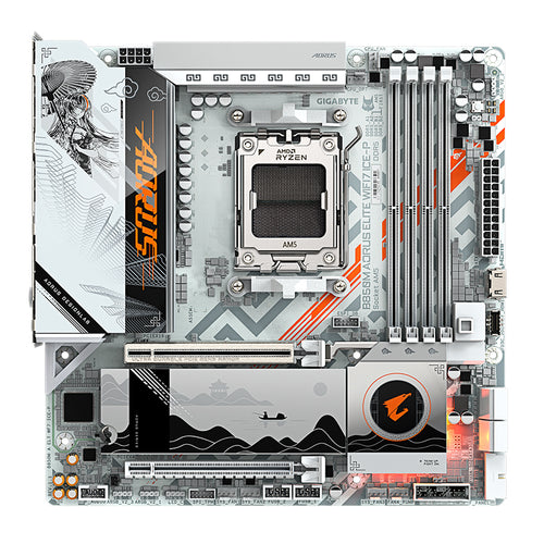 Placa Madre Gigabyte B850M AORUS Elite WiFi7 ICE-P (AMD B850, Socket AM5, DDR5, Wi-Fi 7, mATX)