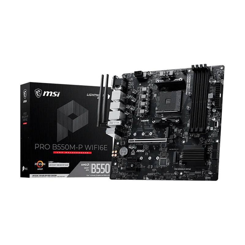 Placa Madre MSI PRO B550M-P WIFI6E (AMD B550, AM4, DDR4, Wi-Fi 6E, mATX)