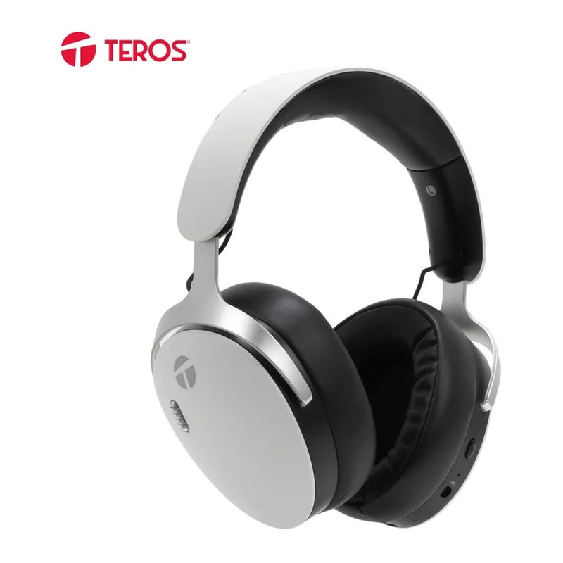 Audífonos Gamer Inalámbricos Teros TE-80720WBK (Bluetooth, dongle USB 2.4G, cable 3.5 mm, blanco/negro)