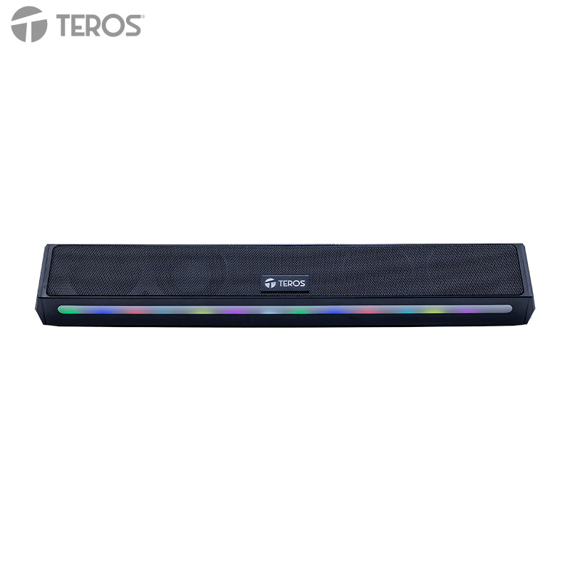 Barra de Sonido Portátil Teros Vibe 6054 20W Bluetooth con Iluminación LED Negro