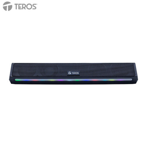 Barra de Sonido Portátil Teros Vibe 6054 20W Bluetooth con Iluminación LED Negro