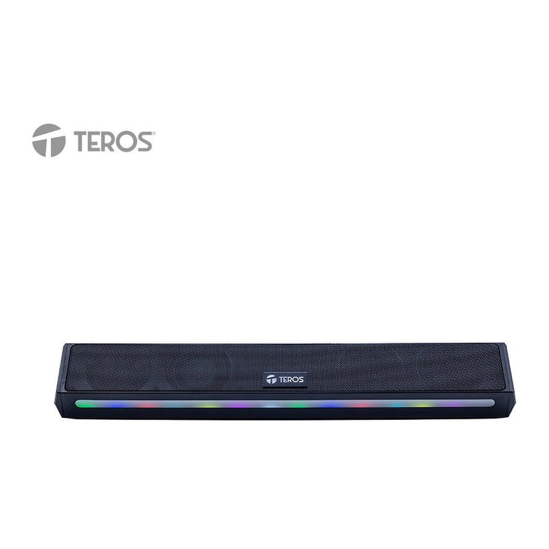 Barra de Sonido Portátil Teros Vibe 6054 20W Bluetooth con Iluminación LED Negro