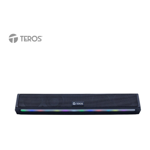 Barra de Sonido Portátil Teros Vibe 6054 20W Bluetooth con Iluminación LED Negro