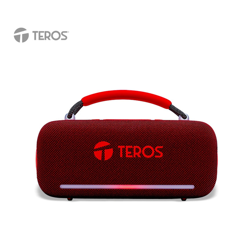 Parlante Inalámbrico Teros Vibe VB-6049R 60W (Bluetooth 5.3, 4000 mAh, IPX5, luces RGB, rojo)