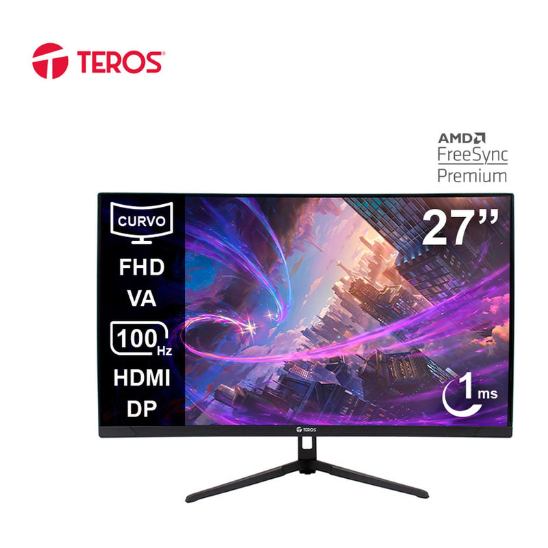 Monitor Curvo Teros TE-2732S 27" FHD VA 100Hz (1500R, HDMI/DP)