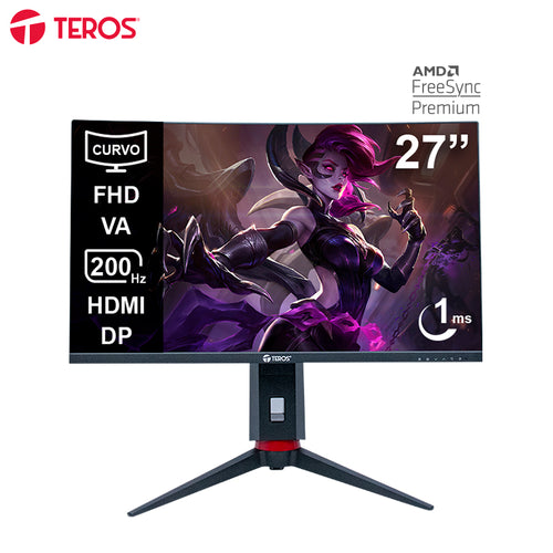Monitor Curvo Gamer Teros TE-2788G 27" FHD VA 200Hz (1500R, HDMI/DP)