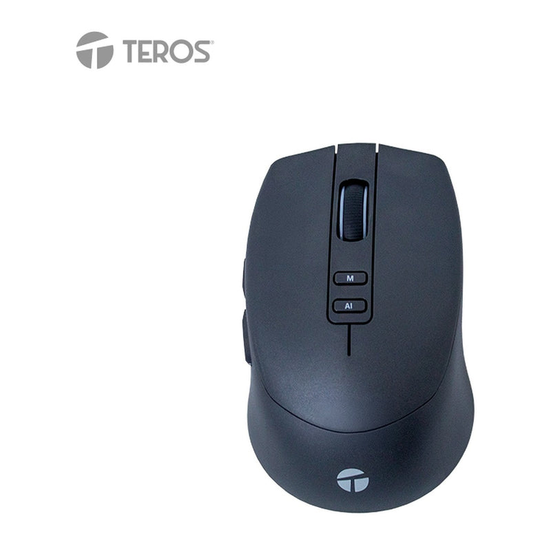 Mouse Inalámbrico Teros TE-1249AI con IA, Traducción y Voz (3200 DPI, Negro)