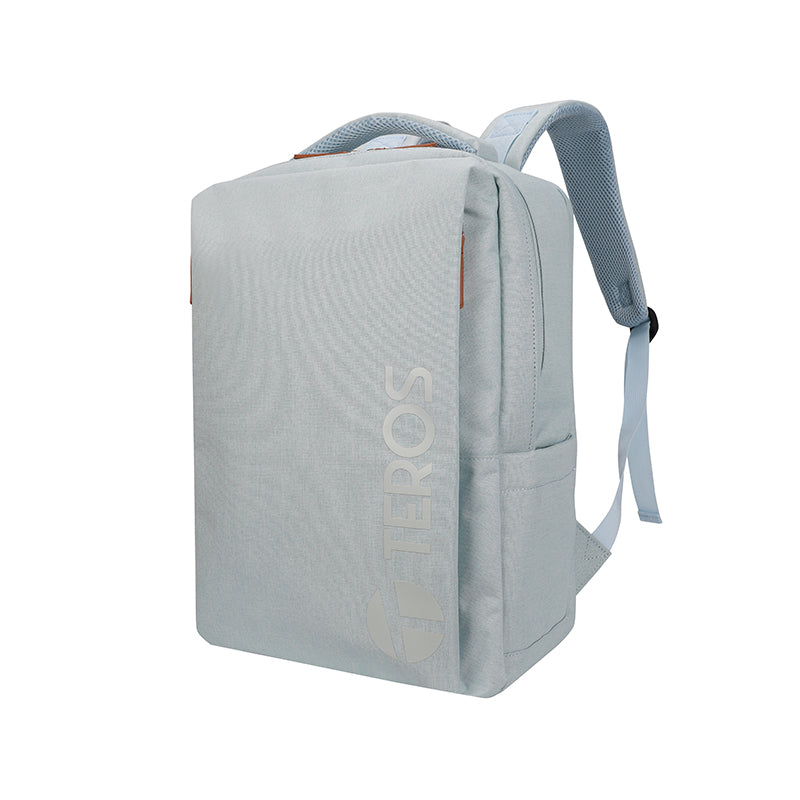 Mochila Teros City III TE-9047SK para Laptop 15.6" (Puerto USB, Azul Claro)