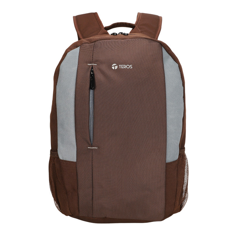 Mochila Teros TE-9040BR para laptop hasta 15.6, marron con gris