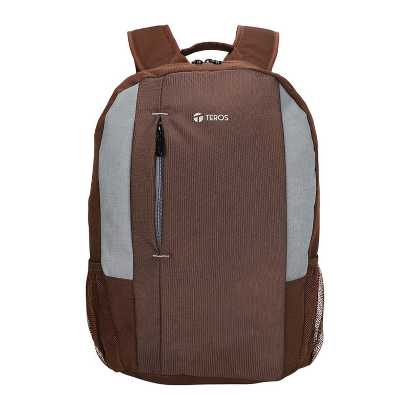 Mochila Teros TE-9040BR para laptop hasta 15.6, marron con gris