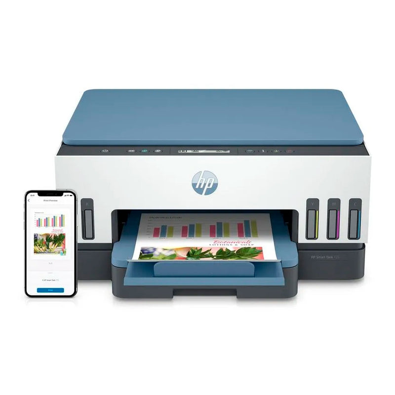 Impresora Multifuncional HP Smart Tank 725 de Tinta Continua Dúplex (Wi-Fi, Bluetooth)
