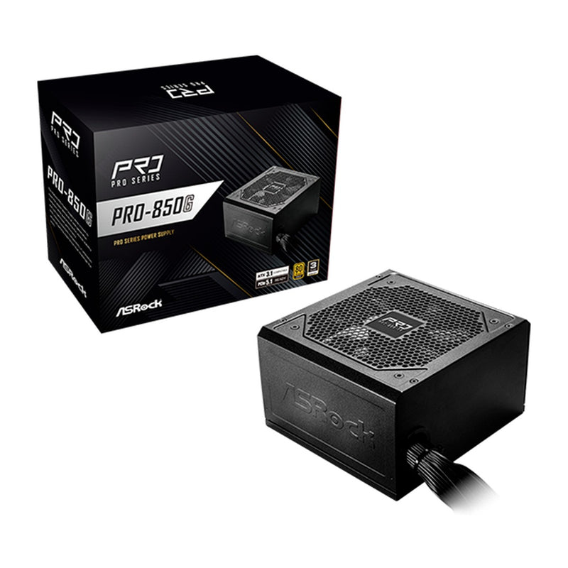 Fuente de Poder ASRock PRO-850G 850W (ATX, 80 Plus Gold)