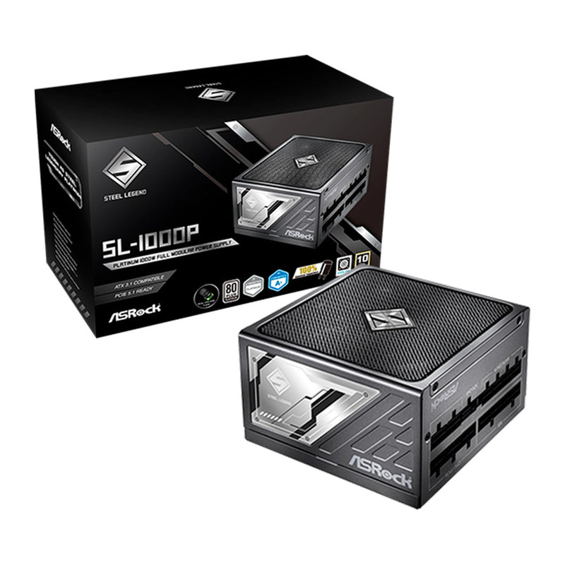 Fuente de Poder ASRock Steel Legend SL-1000P 1000W 80+ Platinum (ATX, full modular)
