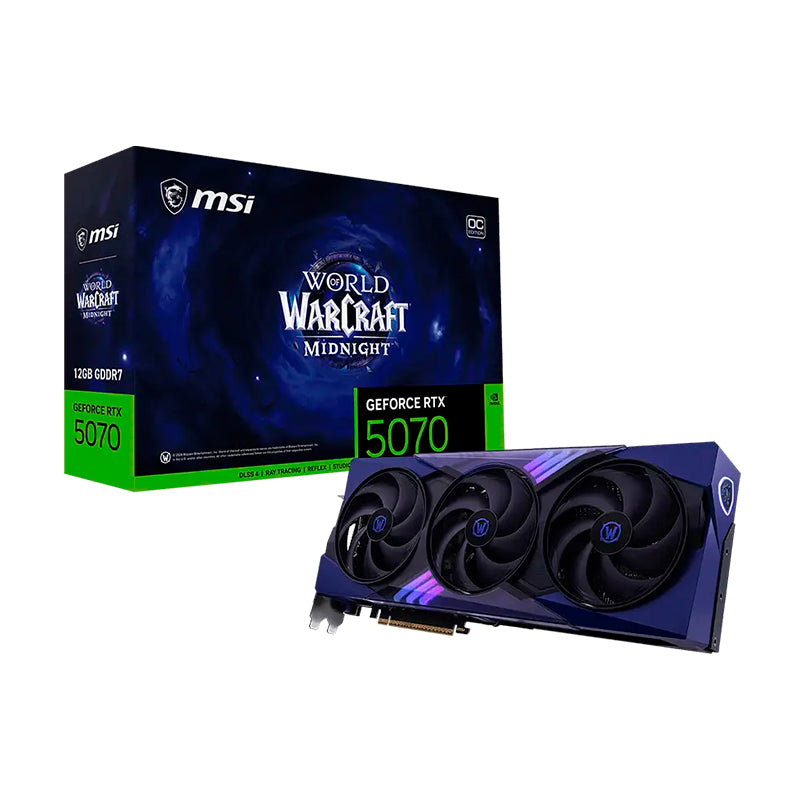 Tarjeta de Video MSI GeForce RTX 5070 WoW Midnight Void Edition OC 12GB (GDDR7, PCIe 5.0)