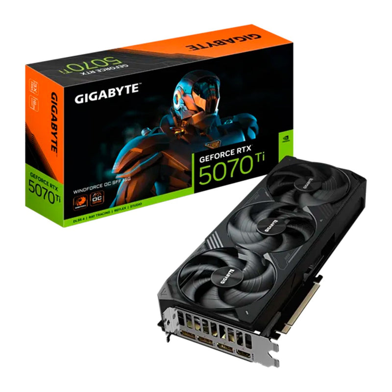 Tarjeta de Video Gigabyte GeForce RTX 5070 Ti WINDFORCE OC SFF 16GB (GDDR7, PCIe 5.0)