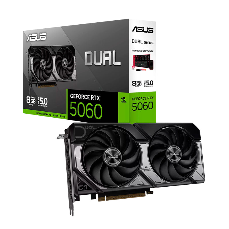 Tarjeta de Video ASUS Dual GeForce RTX 5060 8GB (GDDR7, PCIe 5.0)