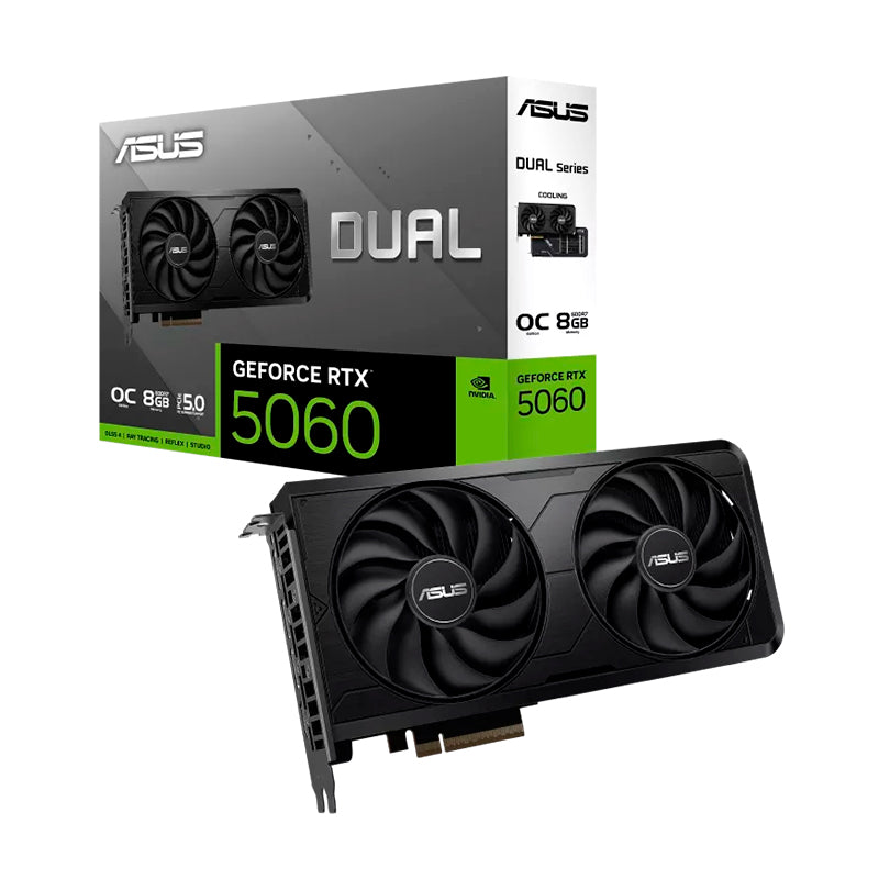 Tarjeta de Video ASUS Dual GeForce RTX 5060 OC EVO 8GB (GDDR7, PCIe 5.0)