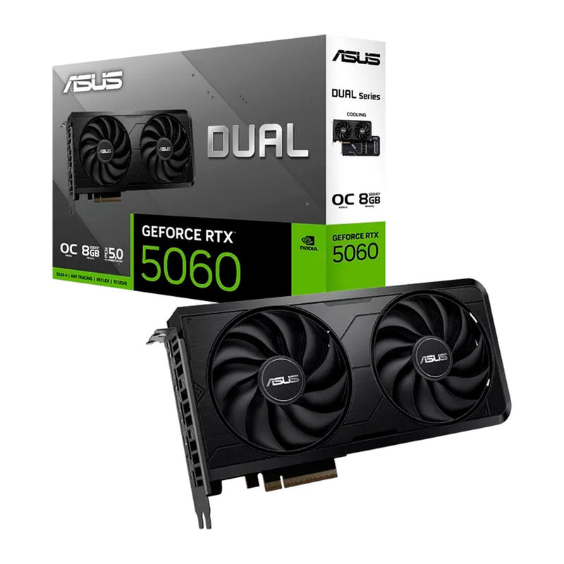 Tarjeta de Video ASUS Dual GeForce RTX 5060 OC EVO 8GB (GDDR7, PCIe 5.0)