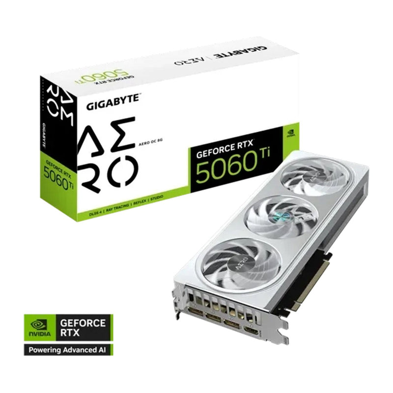 Tarjeta de Video Gigabyte GeForce RTX 5060 Ti AERO OC 8GB (GDDR7, PCIe 5.0)