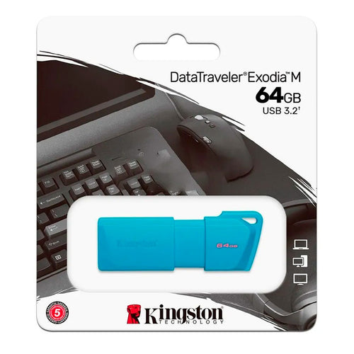 Memoria USB Kingston DataTraveler Exodia M 64GB USB 3.2 Neon Azul