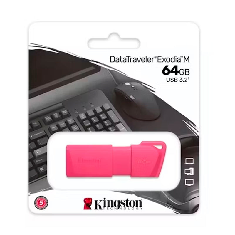 Memoria USB Kingston DataTraveler Exodia M 64GB USB 3.2 Neon Rosado