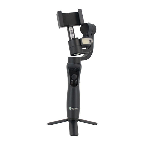 Estabilizador Gimbal Teros TE-7056N de 3 Ejes 360° con Rastreador IA y Powerbank Negro