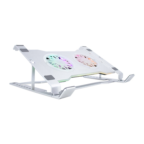 Base Cooler para Notebook TEROS TE-7135N RGB (9" a 16", USB-C, plateado)