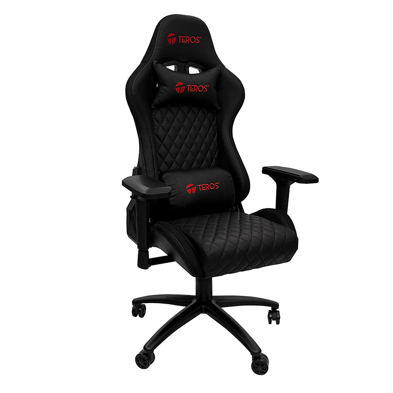 Silla Gamer Teros TE-8121N Reclinable 180° (Reposabrazos 4D, Negro)