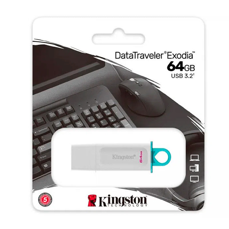 Memoria USB Kingston DataTraveler Exodia 64GB USB 3.2 Blanco