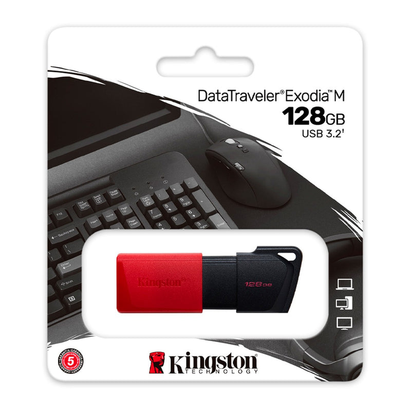 Memoria USB Kingston DataTraveler Exodia M 128GB USB 3.2 Rojo