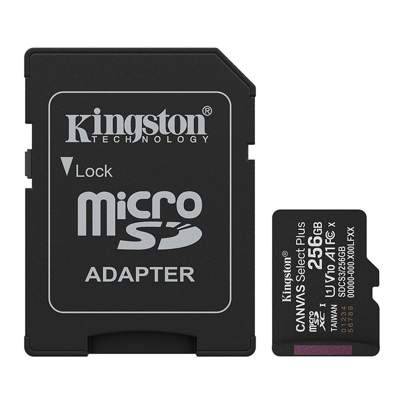 MicroSD Kingston Canvas Select Plus 256GB A1 (150MB/s) con Adaptador SD