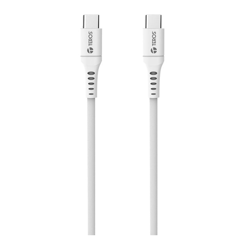 Cable USB-C a USB-C Teros TE-70208W 100W / 5A Blanco