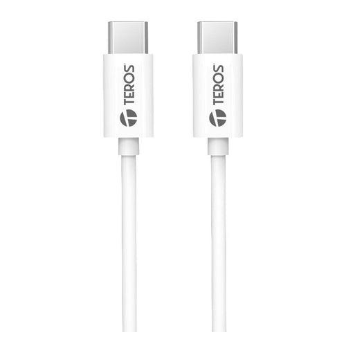 Cable USB-C a USB-C Teros TE-70209W 60W / 3A Blanco