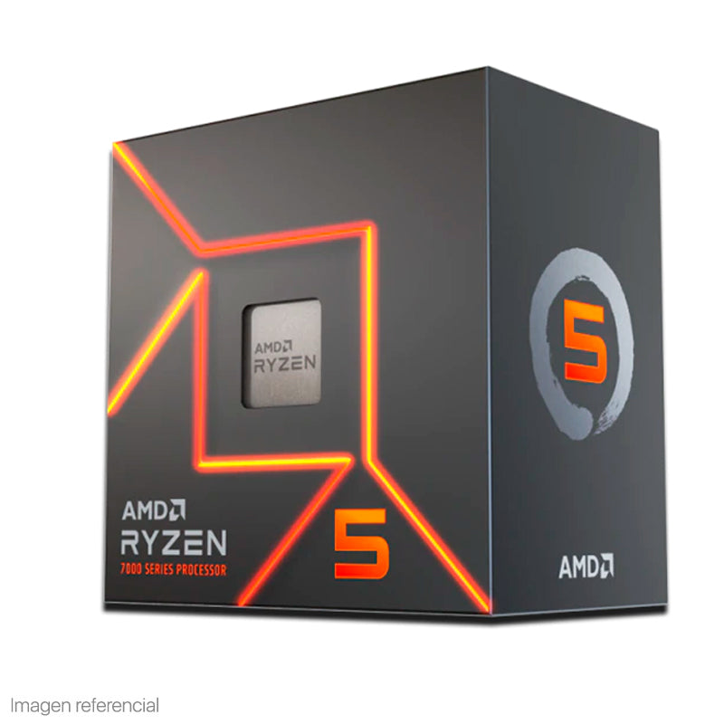 Procesador AMD Ryzen 5 7600 (AM5, 6 núcleos/12 hilos, hasta 5.1GHz, 32MB L3)