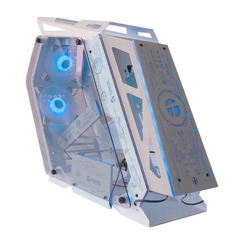 Case Gamer TEROS TE-1311G Mid Tower (vidrio templado, 4 ventiladores ARGB, blanco)