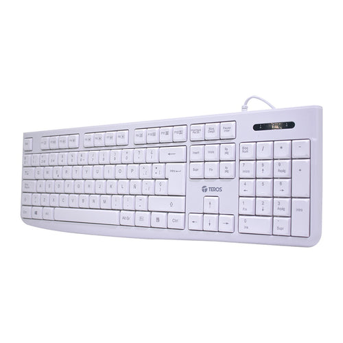 Teclado Multimedia TEROS TE-4069S USB (105 teclas, español, blanco)
