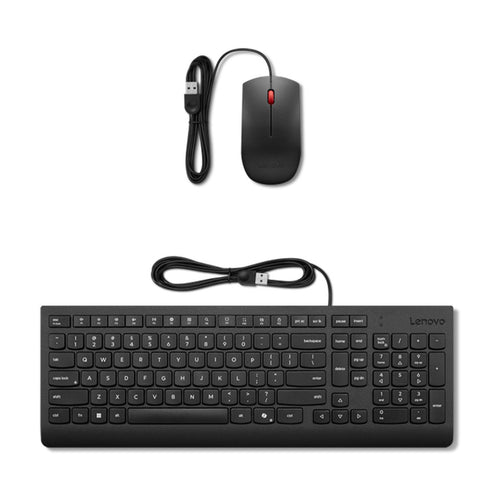 Kit Teclado y Mouse con Cable Lenovo Essential Wired Combo (USB-A, español, negro)