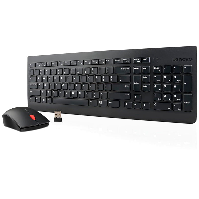 Kit Teclado y Mouse Inalámbricos Lenovo (receptor USB, español, negro)